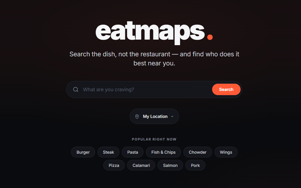eatmaps: desktop screen
